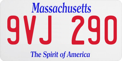 MA license plate 9VJ290
