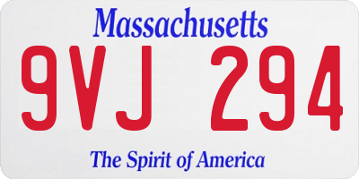 MA license plate 9VJ294