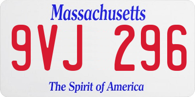 MA license plate 9VJ296