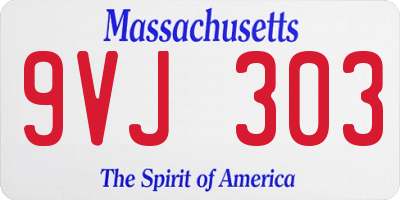 MA license plate 9VJ303