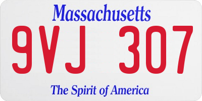 MA license plate 9VJ307