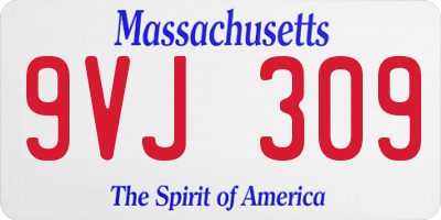 MA license plate 9VJ309