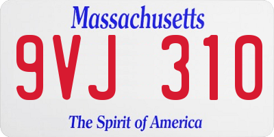 MA license plate 9VJ310