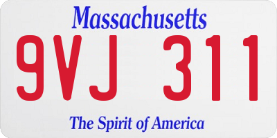 MA license plate 9VJ311
