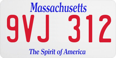 MA license plate 9VJ312