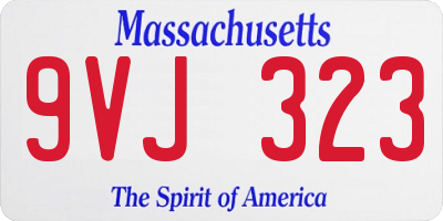 MA license plate 9VJ323