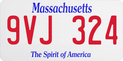 MA license plate 9VJ324