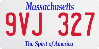 MA license plate 9VJ327