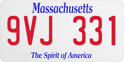 MA license plate 9VJ331