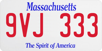 MA license plate 9VJ333