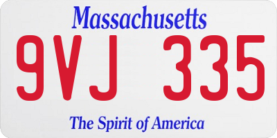 MA license plate 9VJ335