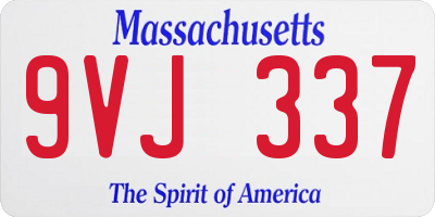 MA license plate 9VJ337
