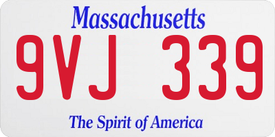 MA license plate 9VJ339