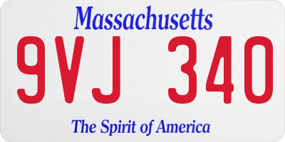 MA license plate 9VJ340