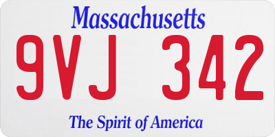 MA license plate 9VJ342