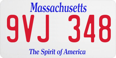 MA license plate 9VJ348