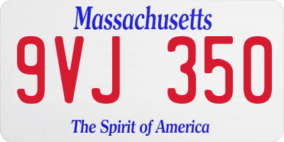 MA license plate 9VJ350
