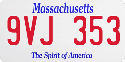 MA license plate 9VJ353