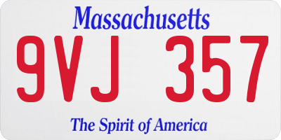 MA license plate 9VJ357