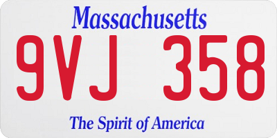 MA license plate 9VJ358