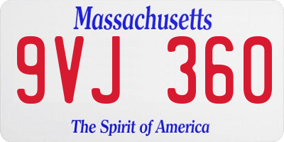 MA license plate 9VJ360