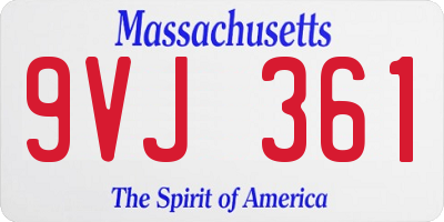MA license plate 9VJ361