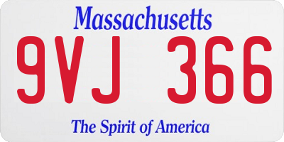 MA license plate 9VJ366
