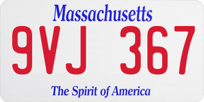 MA license plate 9VJ367