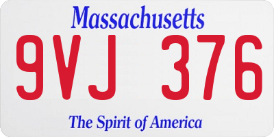 MA license plate 9VJ376