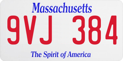 MA license plate 9VJ384