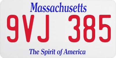 MA license plate 9VJ385