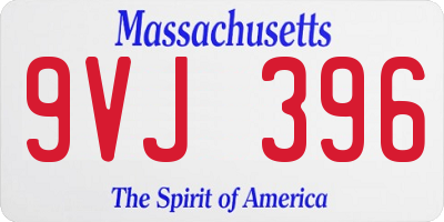 MA license plate 9VJ396