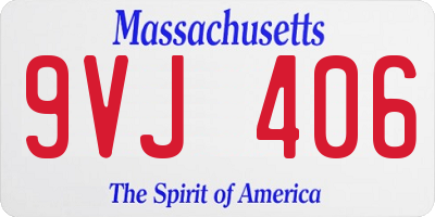 MA license plate 9VJ406
