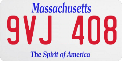 MA license plate 9VJ408