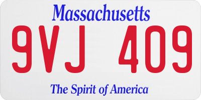 MA license plate 9VJ409