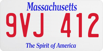 MA license plate 9VJ412