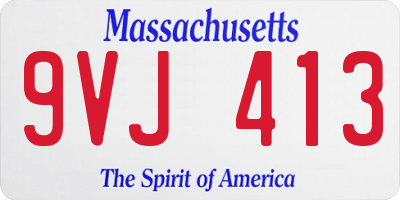 MA license plate 9VJ413
