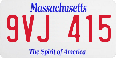 MA license plate 9VJ415
