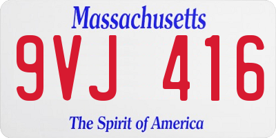 MA license plate 9VJ416