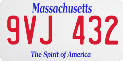 MA license plate 9VJ432