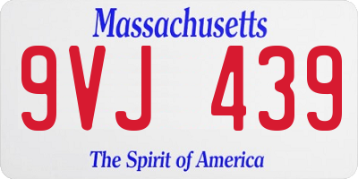 MA license plate 9VJ439