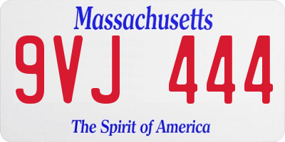 MA license plate 9VJ444