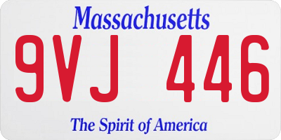 MA license plate 9VJ446