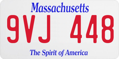 MA license plate 9VJ448