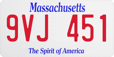 MA license plate 9VJ451