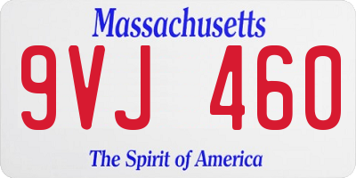 MA license plate 9VJ460
