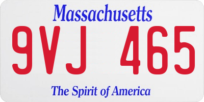 MA license plate 9VJ465