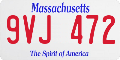 MA license plate 9VJ472