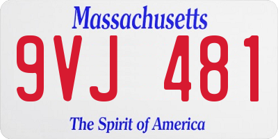MA license plate 9VJ481