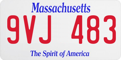 MA license plate 9VJ483